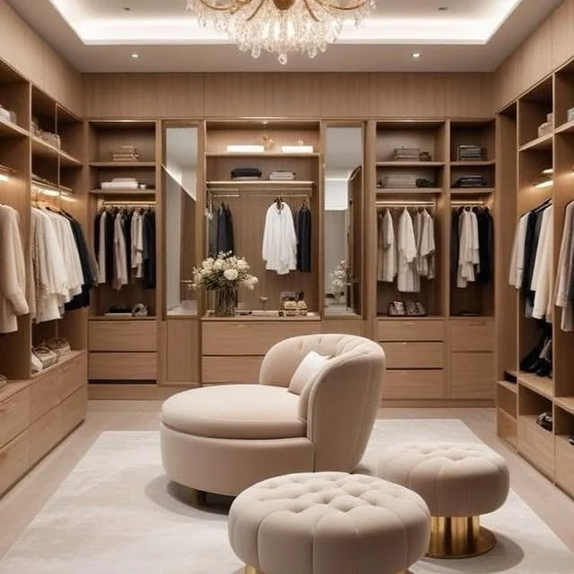 Closet planejado com poltronas